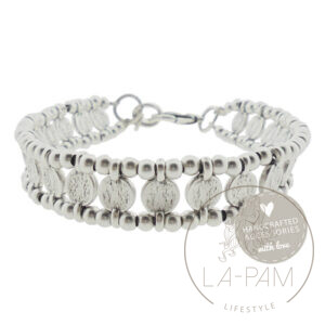 Alternative view of BYLJ – ARMBAND EXCLUSIVE “COINS” – ANTIQUE ZILVER
