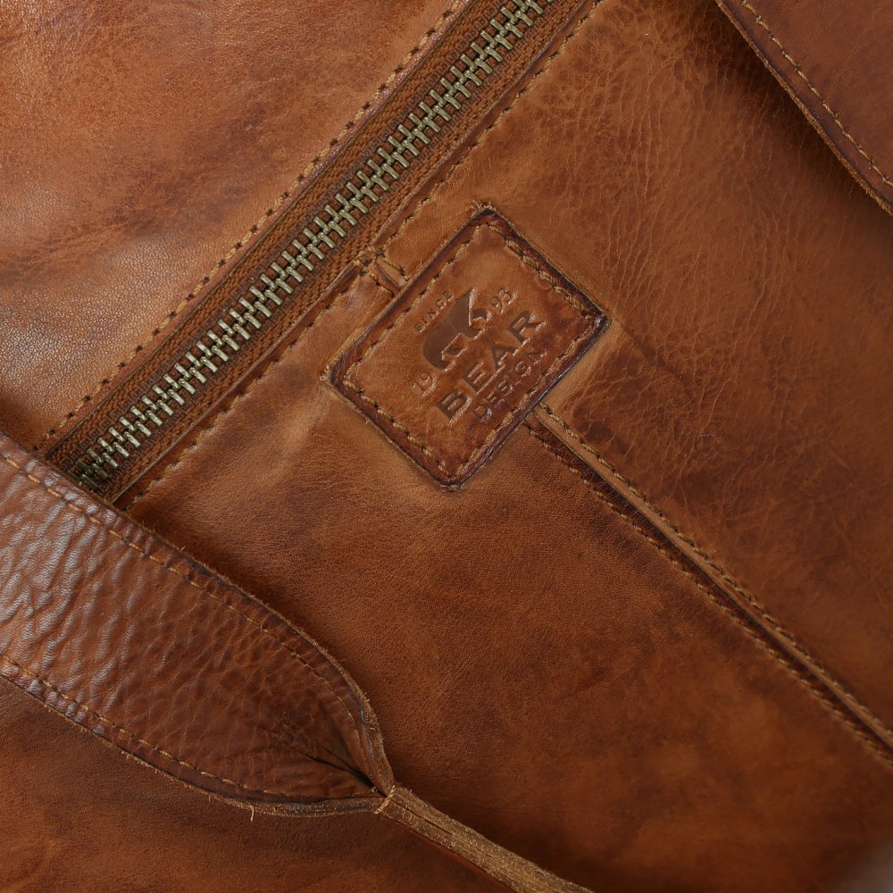 Bear Design – Leren Laptop Tas - Cognac - Afbeelding 6