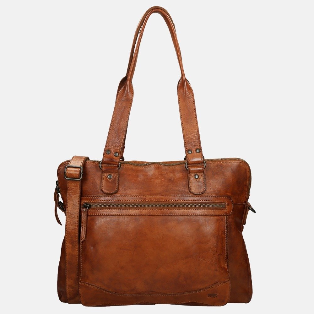 Bear Design – Leren Laptop Tas - Cognac