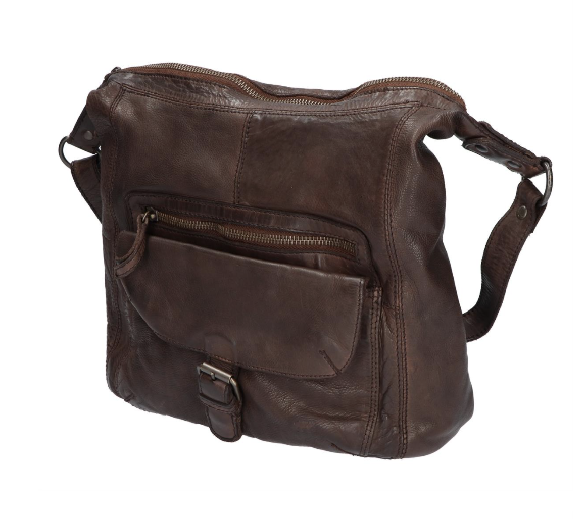 Bear Design – Leren Scouder Tas - Bruin - Afbeelding 3