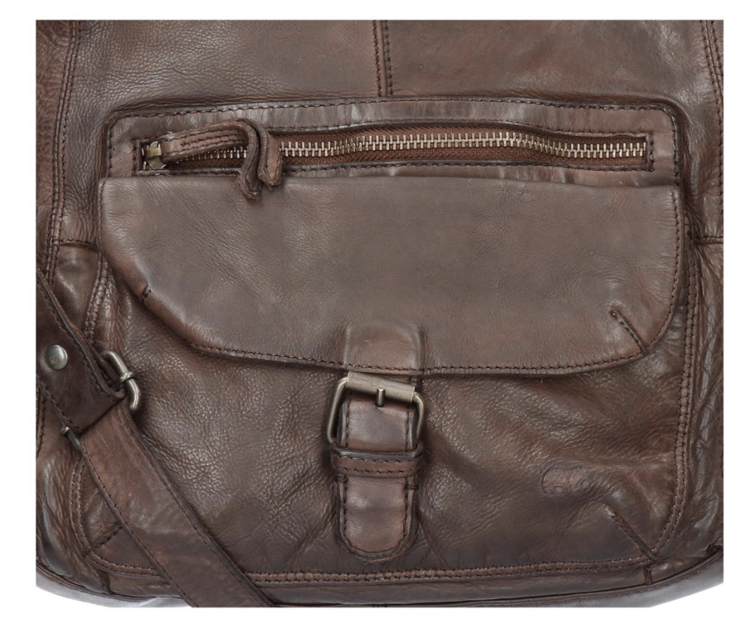Bear Design – Leren Scouder Tas - Bruin - Afbeelding 4