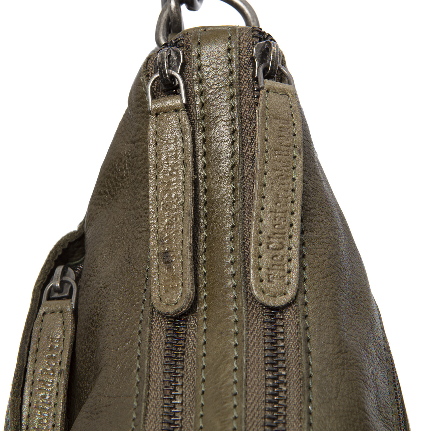 The Chesterfield Brand – Leren Schoudertas Panama – Olijfgroen - Afbeelding 5