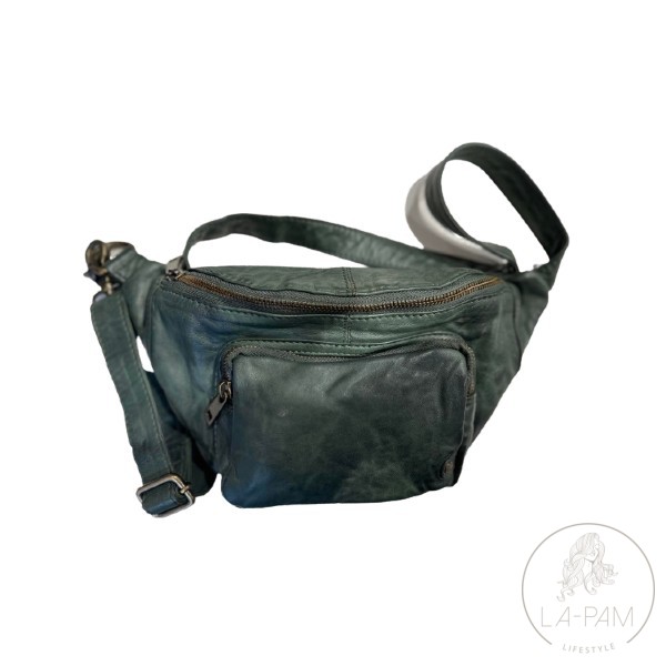DEPECHE Bag – Bumbag in vintage look met voorvak – Donker Groen - Afbeelding 6