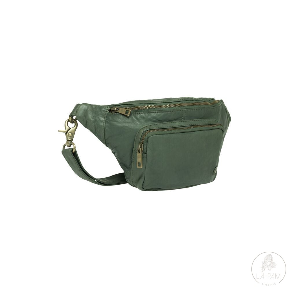 DEPECHE Bag – Bumbag in vintage look met voorvak – Donker Groen - Afbeelding 2