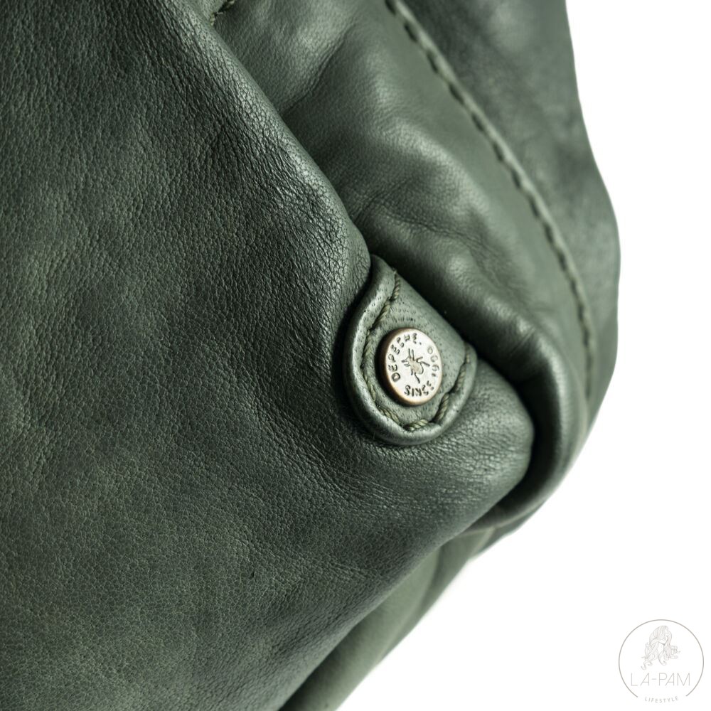 DEPECHE Bag – Bumbag in vintage look met voorvak – Donker Groen - Afbeelding 3