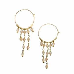 Ibu Jewels – Oorbel Dancy Hoop - Rose Quartz