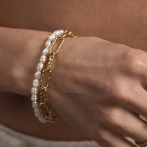 Alternative view of Ellen Beekmans – Armband met Zoetwaterparels II – Verguld