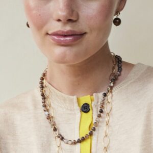 Alternative view of Ellen Beekmans – Fijne Ketting – Gemstone Agaat-Mêlée