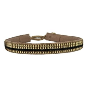 Ibu Jewels – Armband Golden Stripe – Black