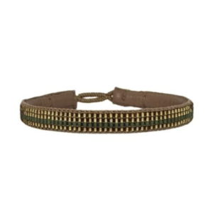Ibu Jewels – Armband Golden Stripe – Bamboo Green