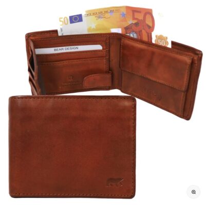 Bear Design – Portemonnee Billfold 'Jim’ – Cognac