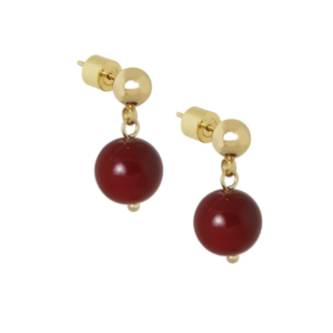 Ellen Beekmans – Gemstone oorstekers – Bordeaux, (2cm)