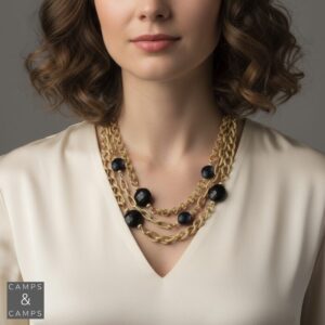 Camps & Camps – Ketting Multi Cosmic – Satin Gold Black