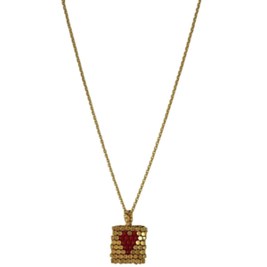 Ibu Jewels – Ketting Poppy – Gold met Rood Hartje