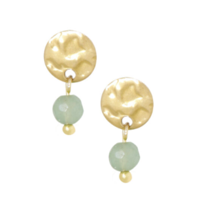 Ellen Beekmans – Gehamerde oorstekertjes – Gemstone Mint (1.2cm)
