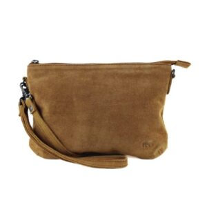 Bear Design – Suède schoudertasje 'Julie' – Cognac