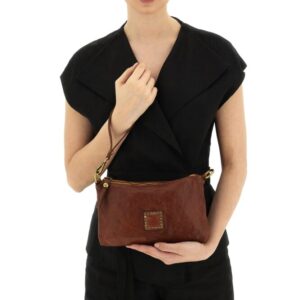 Alternative view of Campomaggi – Leren Crossbodytas "GRETA" met strass-steentjes – Cognac