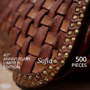 Campomaggi – Leren Schoudertas met studs “Sofia” (Limited Edition 438-500) – Cognac