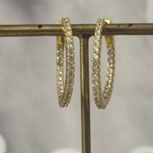 Alternative view of Ellen Beekmans – Oorringen met strass – Goud (2.8cm)