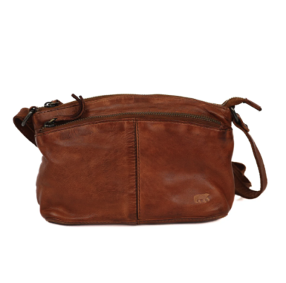 Bear Design – Leer, Klein schoudertasje ‘Danielle’ – Cognac