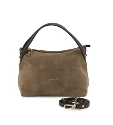 Ripani – Suède met Leren Handtas “Maya”, S – Tortora