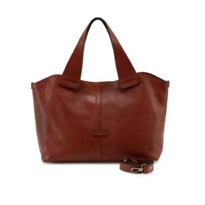 Ripani – Leren Shopper/Handtas “Nadia”, L – Marrone