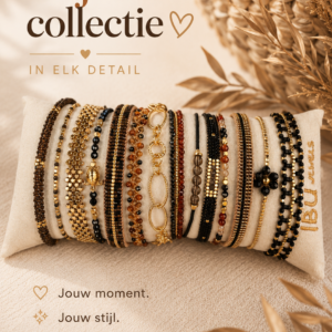 Alternative view of Ibu Jewels – Armband Jill 5 Stones – Black