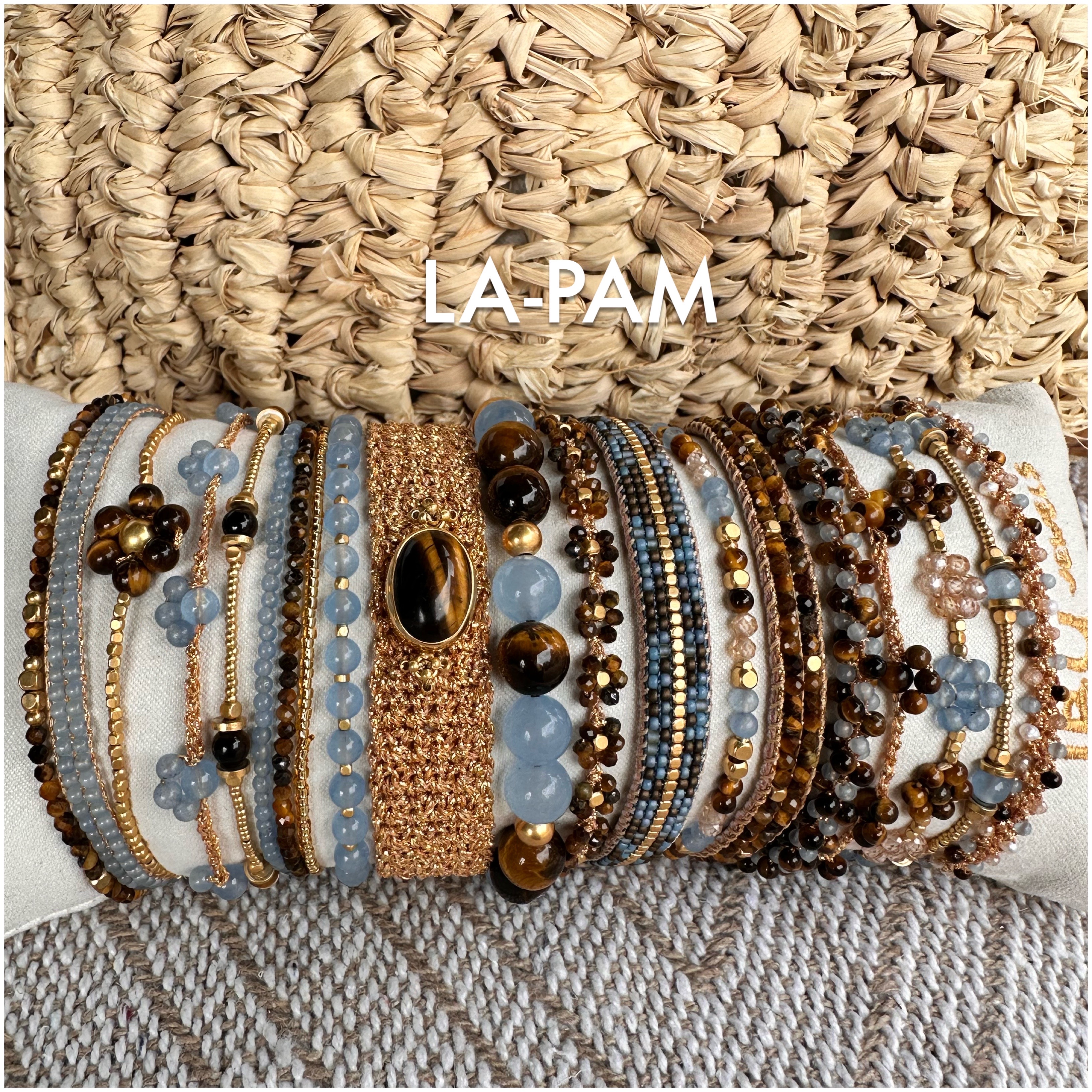 Ibu Jewels – Armband Lulu Wannie – Mix Brown-Blue - Afbeelding 2