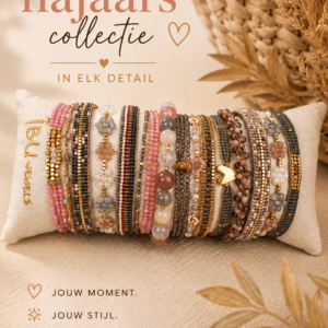 Alternative view of Ibu Jewels – Armband Jill 5 Stones – Grey