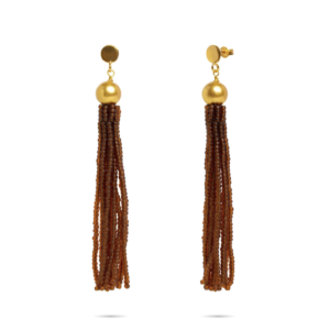 Ibu Jewels – Oorbel Fringe Tassle – Brown