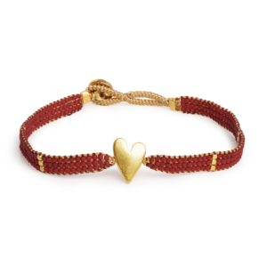 Ibu Jewels – Armband Jill Heart – Maroon