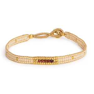 Ibu Jewels – Armband Jill 5 Stones – Antique Beige