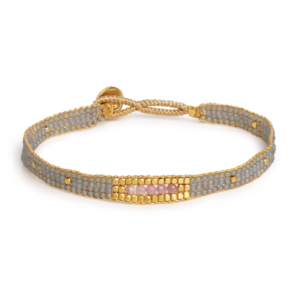 Ibu Jewels – Armband Jill 5 Stones – Grey
