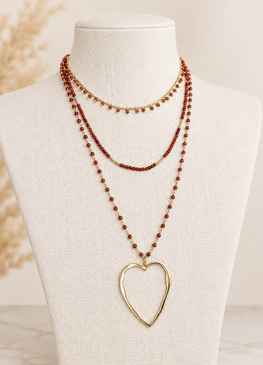 Ibu Jewels – Ketting Big Love – Brown Garnet