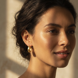 Camps & Camps – Oorbel Matte Creole – Goud - Afbeelding 3