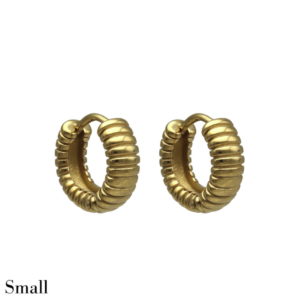 Camps & Camps – Oorbel Small Lined Creole – Goud