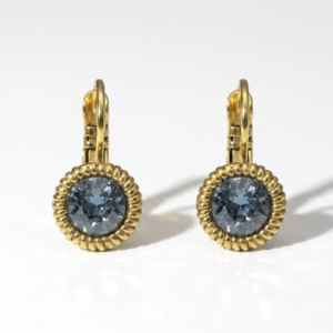 Camps & Camps – Oorbel Denim Blue – Swarovski, Goud