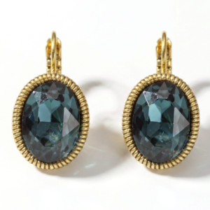 Camps & Camps – Oorbel Denim Blue – Swarovski, Goud