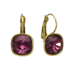 Alternative view of Camps & Camps – Oorbel Amethyst – Swarovski, Goud