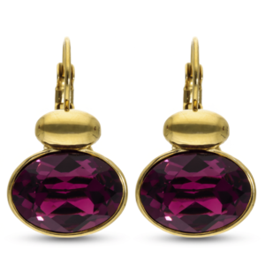 Camps & Camps – Oorbel Amethyst – Swarovski, Goud