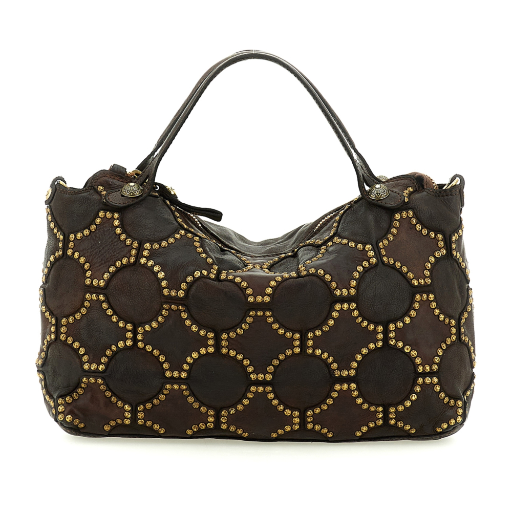 Campomaggi – Leren Schoudertas "Melissa" met Studs – Bruin