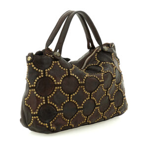 Alternative view of Campomaggi – Leren Schoudertas "Melissa" – Bruin met Studs