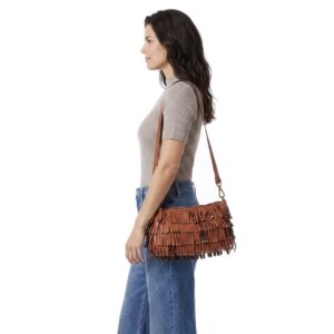 Campomaggi – Leren Schoudertas Orbetello "Natalia" – Cognac met Franjes - Afbeelding 3