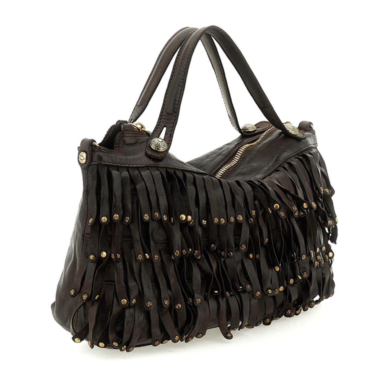 Campomaggi – Leren Schoudertas Orbetello "Melissa" – Bruin met Franjes - Afbeelding 2