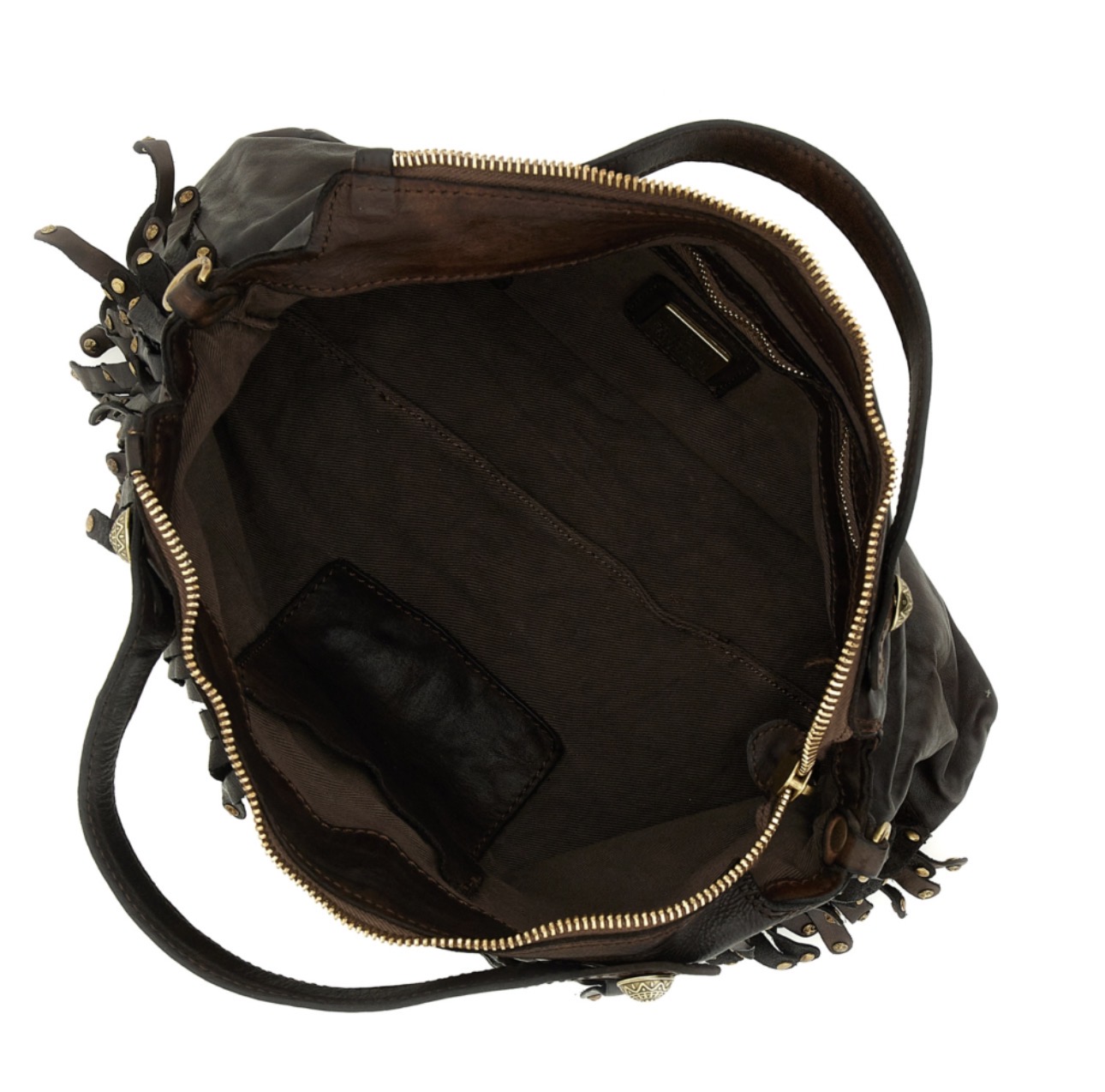 Campomaggi – Leren Schoudertas Orbetello "Melissa" – Bruin met Franjes - Afbeelding 4