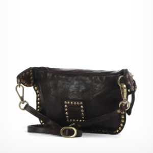 Alternative view of Campomaggi – Heuptasje “Michela” van geverfd rundleer met studs – Bruin