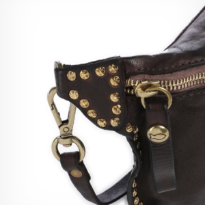 Campomaggi – Heuptasje “Michela” van geverfd rundleer met studs – Bruin - Afbeelding 3