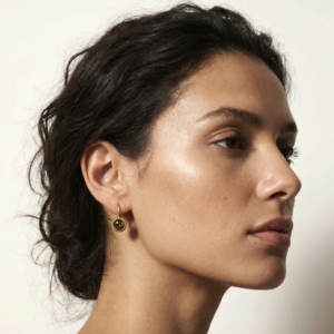 Alternative view of Camps & Camps – Oorbel Smoked Topaz – Swarovski, Goud