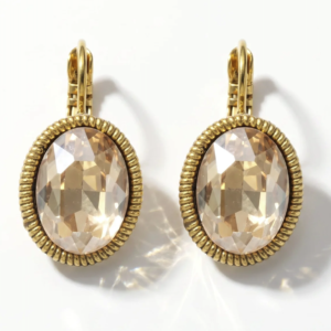 Camps & Camps – Ovale Oorbel Golden Shadow – Swarovski, Goud