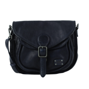 Bear Design – Leren Schoudertas met flap 'Roxanne' – Navy Blue